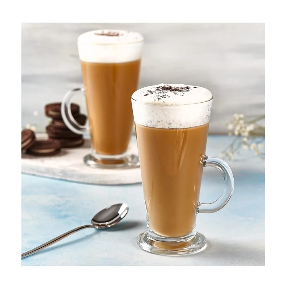 Crystalia Irish Coffee Glasses Set of 2,‎ Latte Mugs- small 9 oz.